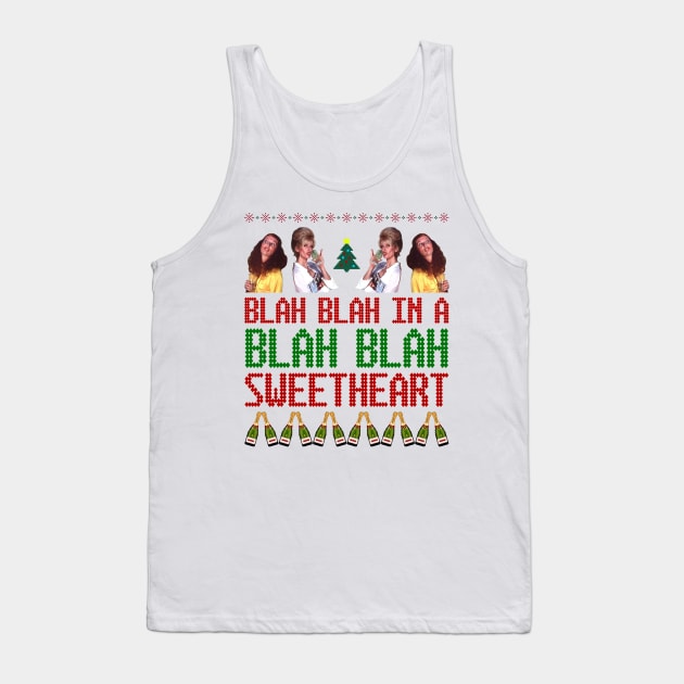 AbFab Ugly Christmas Sweater Design—Blah Blah In a Blah Blah, Sweetheart Tank Top by Xanaduriffic